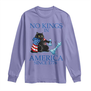 Funny Protest Chess Cat No Kings In America Long Sleeve Shirt Political Humor Gift TS12 Violet Print Your Wear