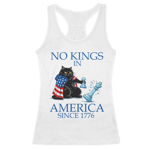 Funny Protest Chess Cat No Kings In America Racerback Tank Top Political Humor Gift TS12 White Print Your Wear