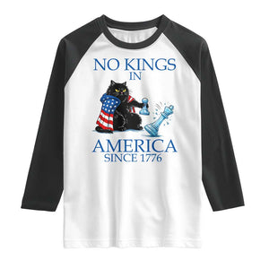 Funny Protest Chess Cat No Kings In America Raglan Shirt Political Humor Gift TS12 White Black Print Your Wear