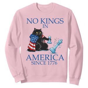 Funny Protest Chess Cat No Kings In America Sweatshirt Political Humor Gift TS12 Light Pink Print Your Wear