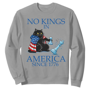 Funny Protest Chess Cat No Kings In America Sweatshirt Political Humor Gift TS12 Sport Gray Print Your Wear