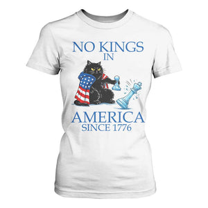 Funny Protest Chess Cat No Kings In America T Shirt For Women Political Humor Gift TS12 White Print Your Wear