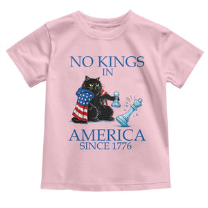 Funny Protest Chess Cat No Kings In America Toddler T Shirt Political Humor Gift TS12 Light Pink Print Your Wear