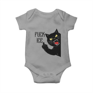 Funny Fck Ice Black Cat Baby Onesie Resist Minneapolis Political TS12 Sport Gray Print Your Wear