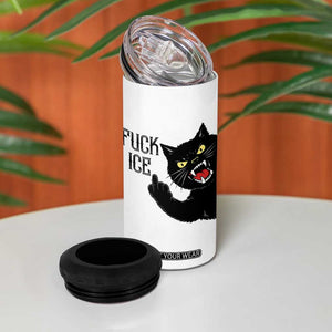 Funny Fck Ice Black Cat 4 in 1 Can Cooler Tumbler Resist Minneapolis Political TS12 Print Your Wear