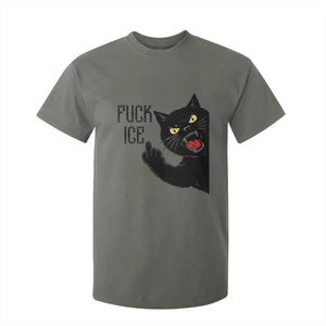 Funny Fck Ice Black Cat T Shirt For Kid Resist Minneapolis Political TS12 Military Green Print Your Wear