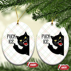 Funny Fck Ice Black Cat Ceramic Ornament Resist Minneapolis Political TS12 Print Your Wear