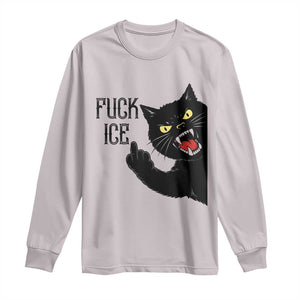 Funny Fck Ice Black Cat Long Sleeve Shirt Resist Minneapolis Political TS12 Ice Gray Print Your Wear