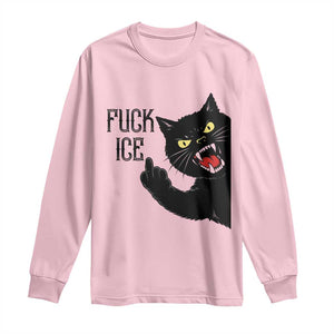 Funny Fck Ice Black Cat Long Sleeve Shirt Resist Minneapolis Political TS12 Light Pink Print Your Wear