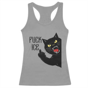 Funny Fck Ice Black Cat Racerback Tank Top Resist Minneapolis Political TS12 Sport Gray Print Your Wear