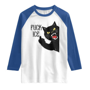 Funny Fck Ice Black Cat Raglan Shirt Resist Minneapolis Political TS12 White Royal Print Your Wear