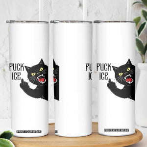 Funny Fck Ice Black Cat Skinny Tumbler Resist Minneapolis Political TS12 Print Your Wear