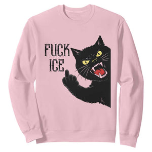 Funny Fck Ice Black Cat Sweatshirt Resist Minneapolis Political TS12 Light Pink Print Your Wear