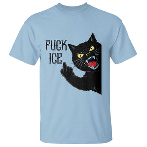 Funny Fck Ice Black Cat T Shirt Resist Minneapolis Political TS12 Light Blue Print Your Wear