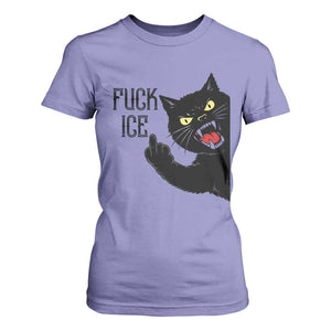 Funny Fck Ice Black Cat T Shirt For Women Resist Minneapolis Political TS12 Violet Print Your Wear