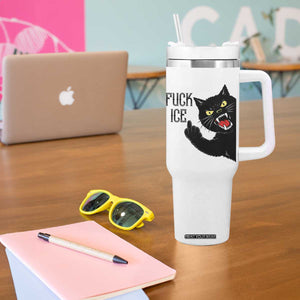Funny Fck Ice Black Cat Tumbler With Handle Resist Minneapolis Political TS12 Print Your Wear