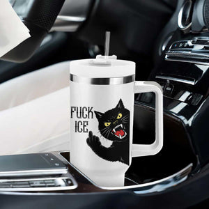 Funny Fck Ice Black Cat Tumbler With Handle Resist Minneapolis Political TS12 Print Your Wear
