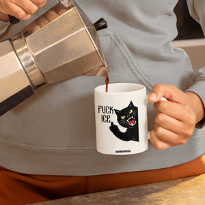 Funny Fck Ice Black Cat Coffee Mug Resist Minneapolis Political TS12 Print Your Wear