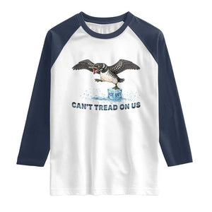 Can Not Tread On Us Minnesota Loon Raglan Shirt Anti ICE MN Protest TS12 White Navy Print Your Wear