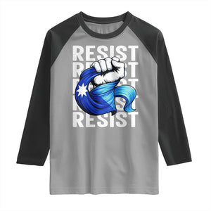 Minnesota Resist Ice Out Raglan Shirt Support MN Anti Ice Movement TS12 Sport Gray Black Print Your Wear