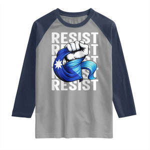 Minnesota Resist Ice Out Raglan Shirt Support MN Anti Ice Movement TS12 Sport Gray Navy Print Your Wear