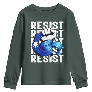 Minnesota Resist Ice Out Youth Sweatshirt Support MN Anti Ice Movement TS12 Dark Forest Green Print Your Wear