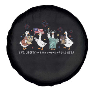 Funny Patriotic Goose Life Liberty Silliness Spare Tire Cover America 250th Anniversary TS12 Print Your Wear
