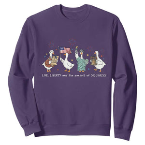 Funny Patriotic Goose Life Liberty Silliness Sweatshirt America 250th Anniversary TS12 Purple Print Your Wear