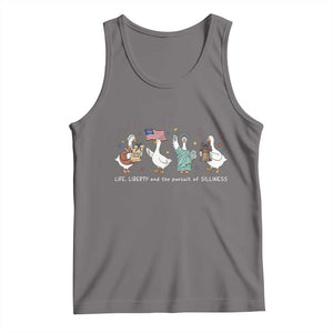 Funny Patriotic Goose Life Liberty Silliness Tank Top America 250th Anniversary TS12 Deep Heather Print Your Wear