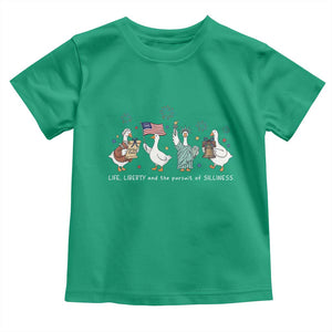 Funny Patriotic Goose Life Liberty Silliness Toddler T Shirt America 250th Anniversary TS12 Irish Green Print Your Wear