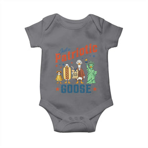 Just A Patriotic Goose Baby Onesie America 250th Anniversary TS12 Charcoal Print Your Wear