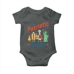 Just A Patriotic Goose Baby Onesie America 250th Anniversary TS12 Dark Heather Print Your Wear