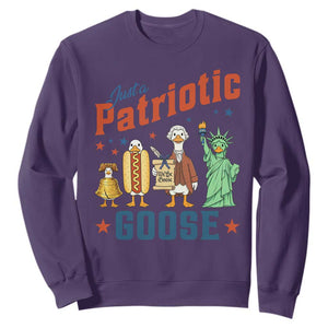 Just A Patriotic Goose Sweatshirt America 250th Anniversary TS12 Purple Print Your Wear