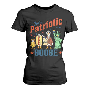 Just A Patriotic Goose T Shirt For Women America 250th Anniversary TS12 Black Print Your Wear