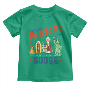 Just A Patriotic Goose Toddler T Shirt America 250th Anniversary TS12 Irish Green Print Your Wear