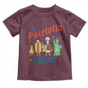Just A Patriotic Goose Toddler T Shirt America 250th Anniversary TS12 Maroon Print Your Wear