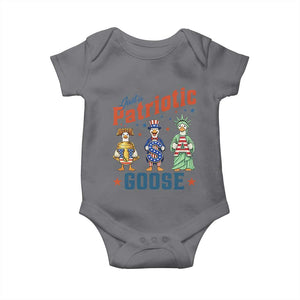 Just A Patriotic Goose Baby Onesie Funny Freedom Goose Patriotic TS12 Charcoal Print Your Wear