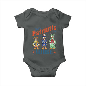 Just A Patriotic Goose Baby Onesie Funny Freedom Goose Patriotic TS12 Dark Heather Print Your Wear