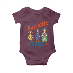 Just A Patriotic Goose Baby Onesie Funny Freedom Goose Patriotic TS12 Maroon Print Your Wear