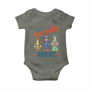 Just A Patriotic Goose Baby Onesie Funny Freedom Goose Patriotic TS12 Military Green Print Your Wear