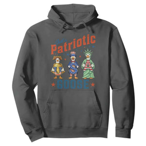 Just A Patriotic Goose Hoodie Funny Freedom Goose Patriotic TS12 Dark Heather Print Your Wear