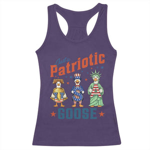 Just A Patriotic Goose Racerback Tank Top Funny Freedom Goose Patriotic TS12 Purple Print Your Wear