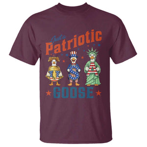 Just A Patriotic Goose T Shirt Funny Freedom Goose Patriotic TS12 Maroon Print Your Wear