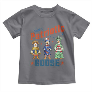 Just A Patriotic Goose Toddler T Shirt Funny Freedom Goose Patriotic TS12 Charcoal Print Your Wear