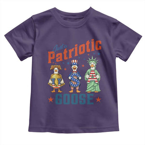 Just A Patriotic Goose Toddler T Shirt Funny Freedom Goose Patriotic TS12 Purple Print Your Wear