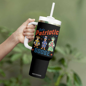 Just A Patriotic Goose Tumbler With Handle Funny Freedom Goose Patriotic TS12 Print Your Wear