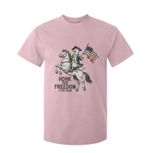 Funny Patriotic Goose Cowboy T Shirt For Kid Honk For Freedom TS12 Light Pink Print Your Wear