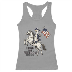 Funny Patriotic Goose Cowboy Racerback Tank Top Honk For Freedom TS12 Sport Gray Print Your Wear