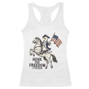 Funny Patriotic Goose Cowboy Racerback Tank Top Honk For Freedom TS12 White Print Your Wear