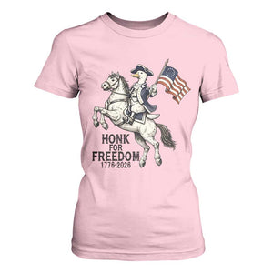 Funny Patriotic Goose Cowboy T Shirt For Women Honk For Freedom TS12 Light Pink Print Your Wear